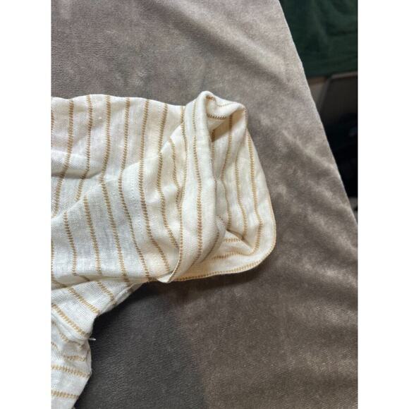 Lauren Ralph Lauren Top Womens Size 3X Tan White Striped Short Sleeve Pull Over - Picture 2 of 6